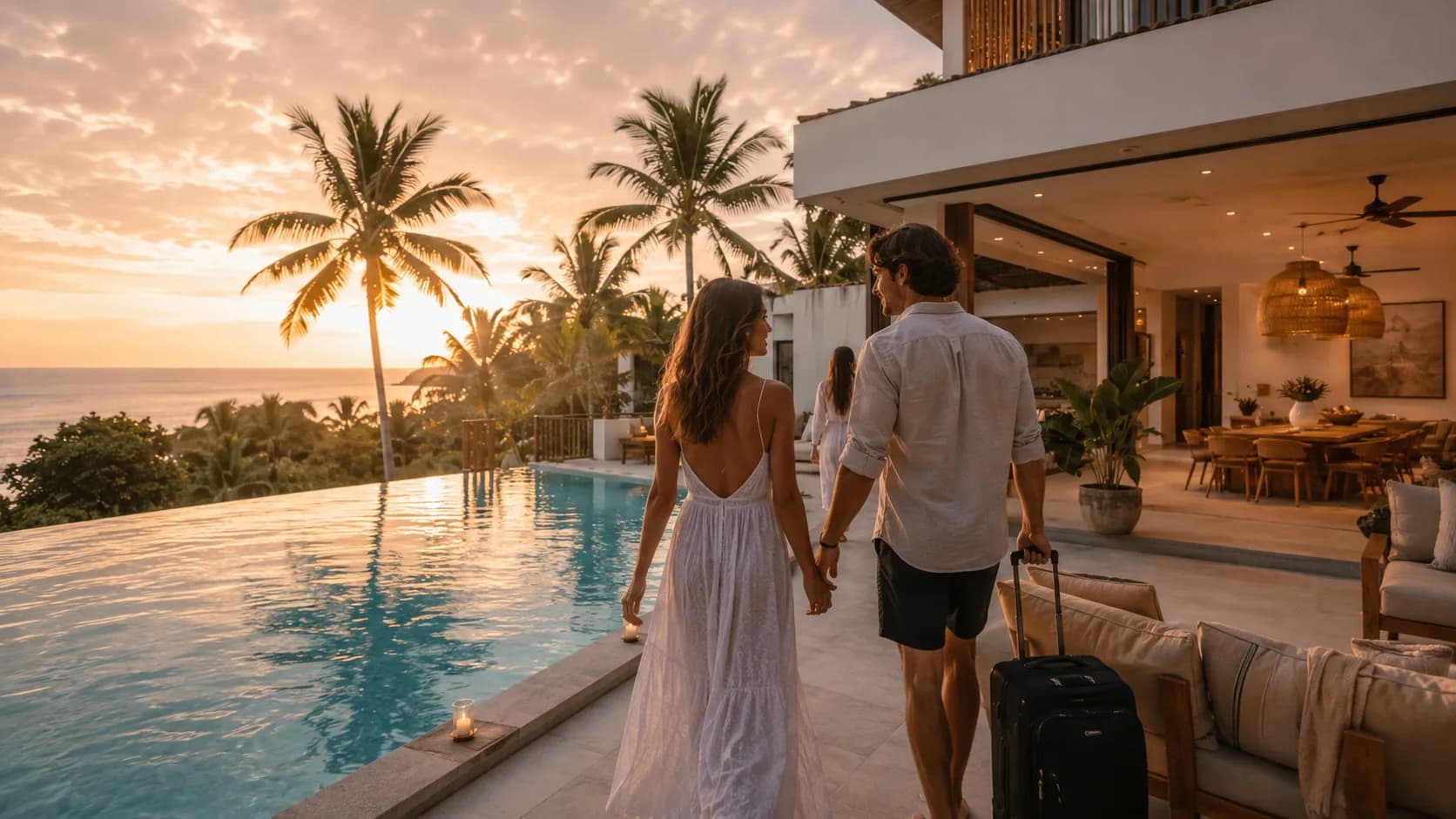 Przyjazd do willi Harmony Life o zachodzie słońca na Koh Samui