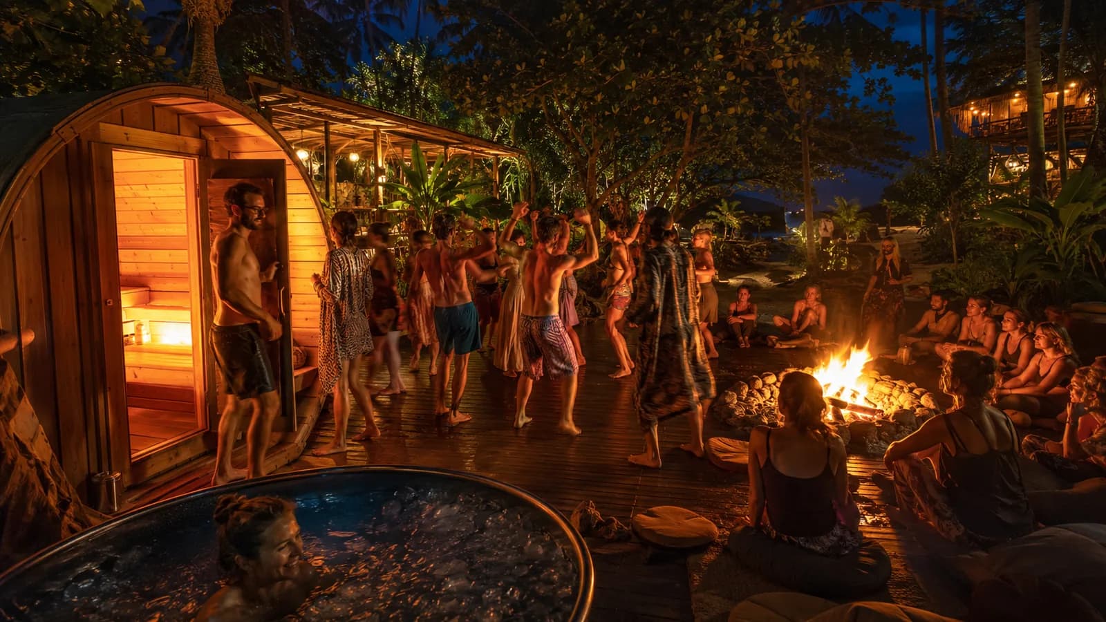 Wieczór na Koh Phangan: sauna, ice bath i ognisko